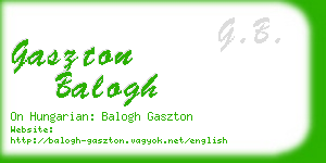 gaszton balogh business card